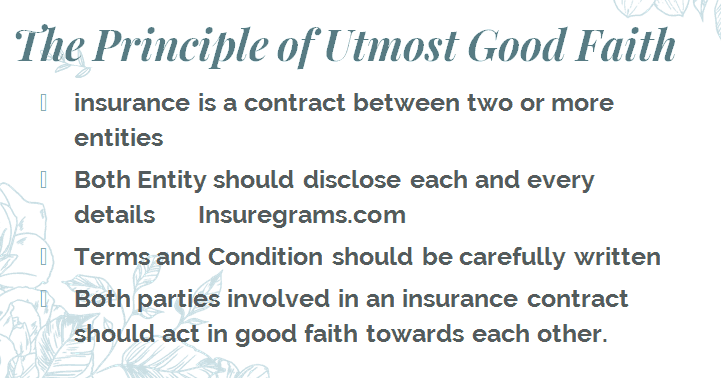 The principle of utmost good faith