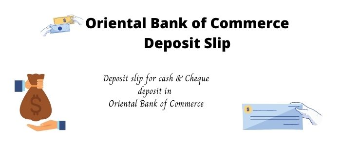 Oriental Bank of Commerce deposit slip