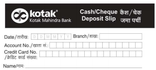 Preview of Kotak bank deposit slip