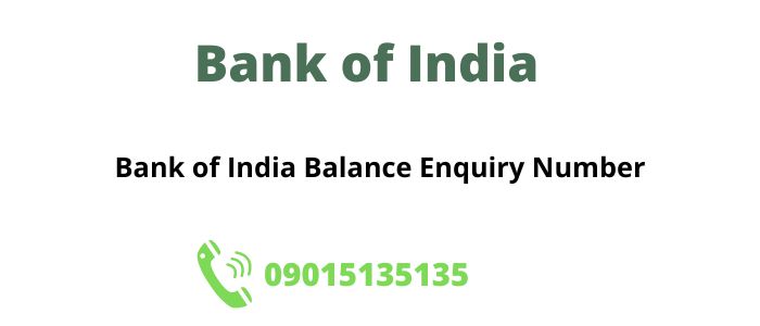 Bank of India Balance Check Number