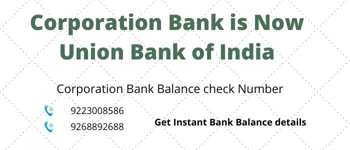 Corporation Bank Balance Check Number