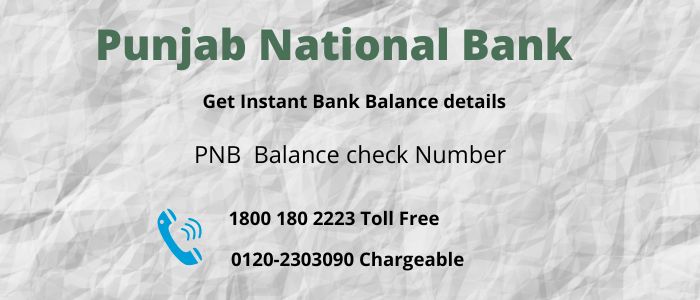 PNB Balance Check Number